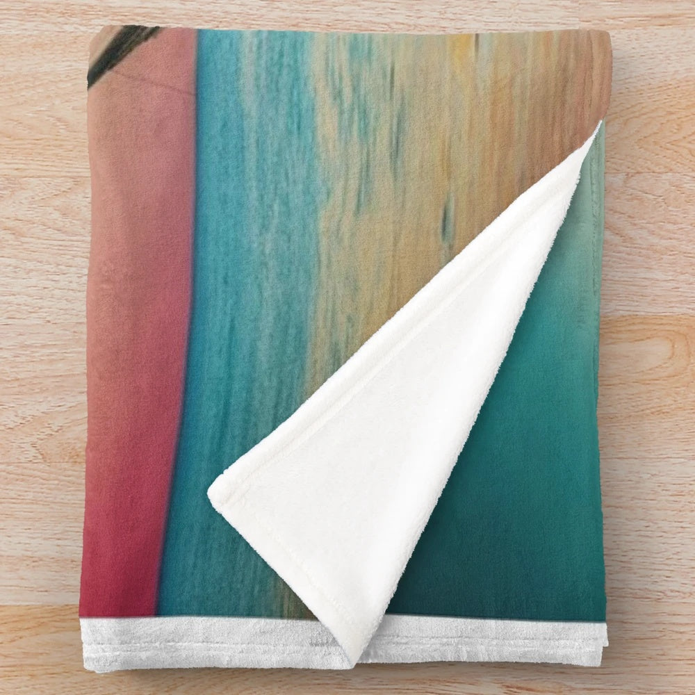 Vintage sailboat plush blanket for cozy nautical decor