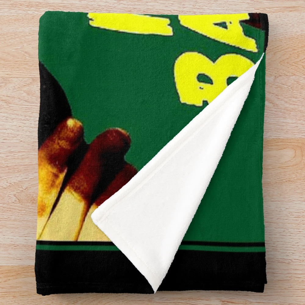 Vintage-style plush blanket featuring the iconic Sherlock Holmes and Hound of the Baskervilles imagery