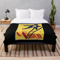 Vintage Soviet cinema poster plush blanket featuring iconic Soviet film imagery