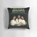 Vintage-inspired "Stayin' Alive" country music themed decorative throw pillow