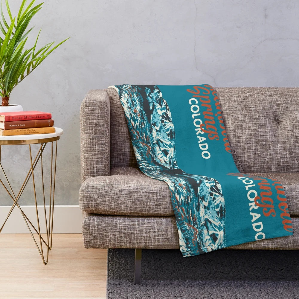 Vintage Steamboat Springs ski poster inspired plush blanket