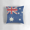Vintage-style pillow featuring the Australian national flag with a distressed, retro texture