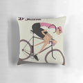 Vintage-style Giro d'Italia cycling pillow featuring a classic bicycle design