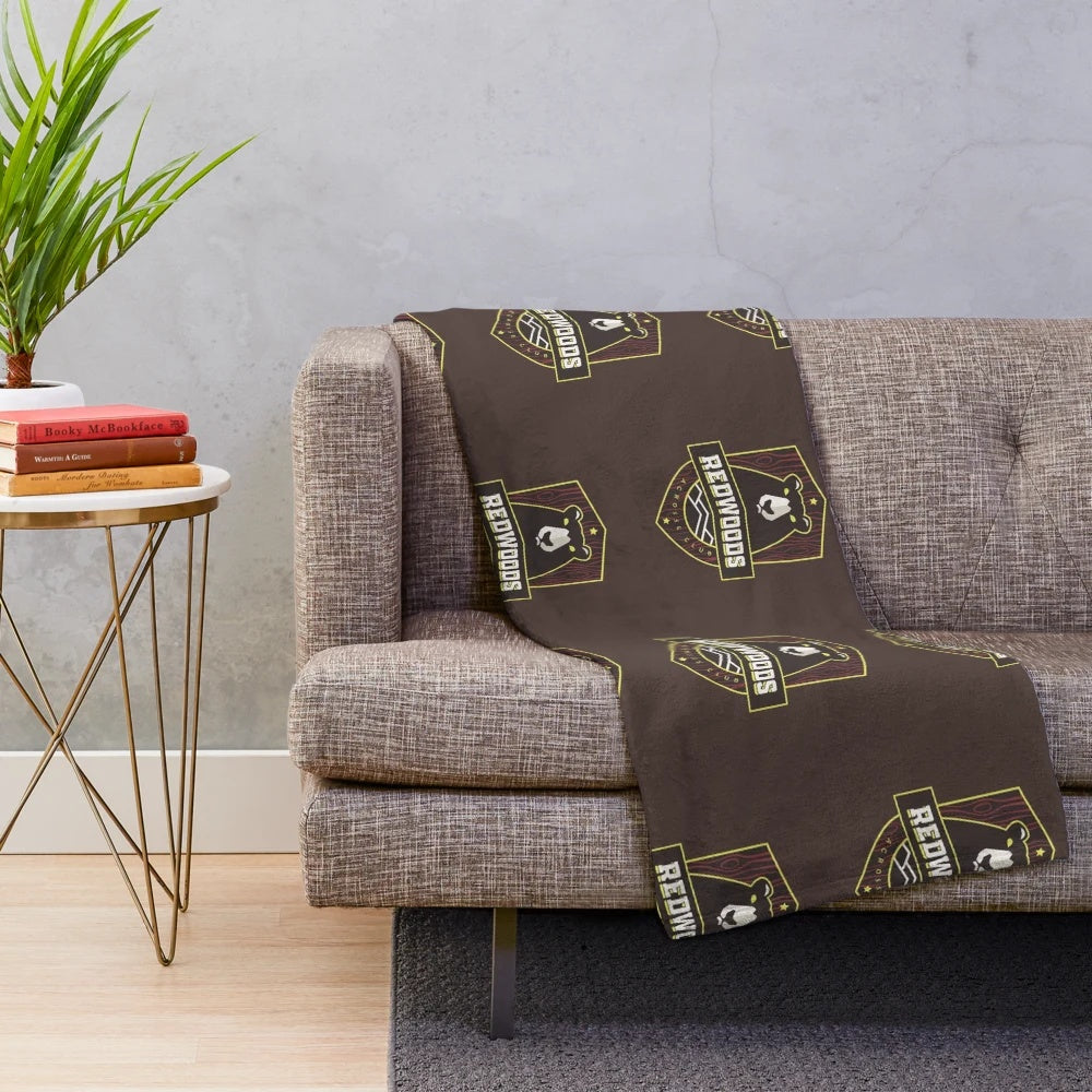 Vintage-style lacrosse plush blanket with team, sports, and cartoon design