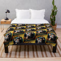 Vintage style plush blanket featuring characters from the Murdoch Mysteries television show