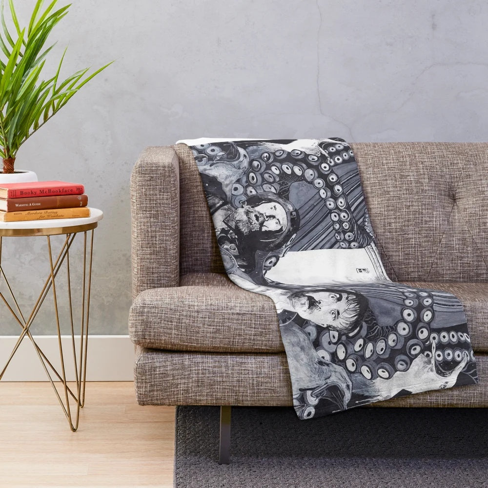 Vintage-style plush blanket with a minimalist design inspired by the film "The Lighthouse