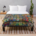Vintage superhero comic book collection pattern plush blanket
