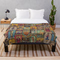 Vintage Tarot Major Arcana Patchwork Plush Blanket
