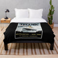 Plush blanket featuring a vintage-style Titanic poster design