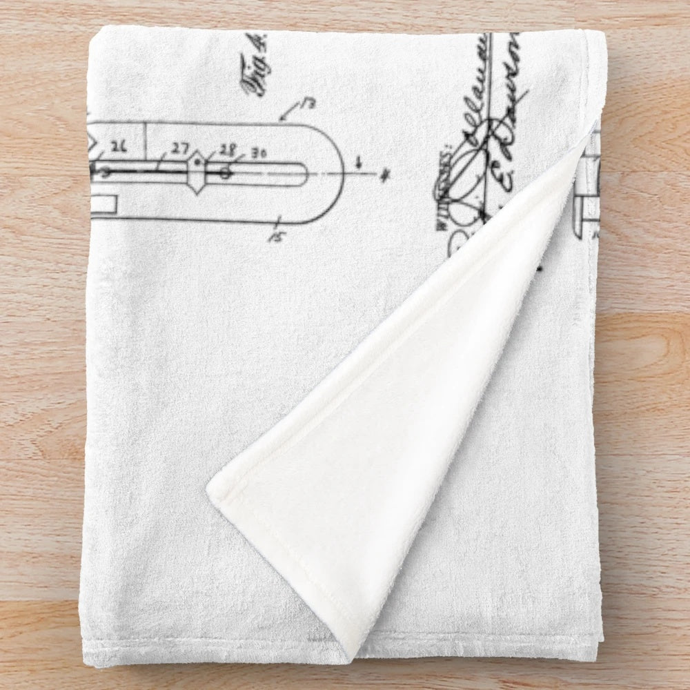 Vintage trumpet player art design on a plush blanket