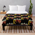 Vintage western-themed plush blanket featuring iconic imagery from the classic film "The Good, The Bad, and The Ugly