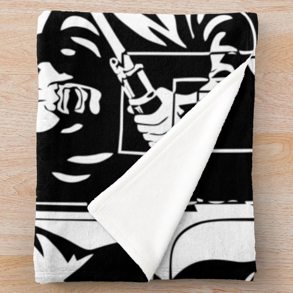 Vintage-style plush blanket with World War 2 inspired design