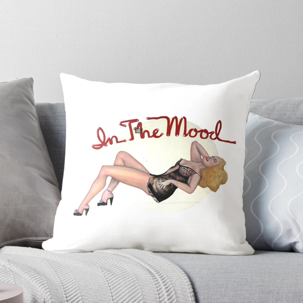 Vintage WWII bomber nose art inspired accent pillow