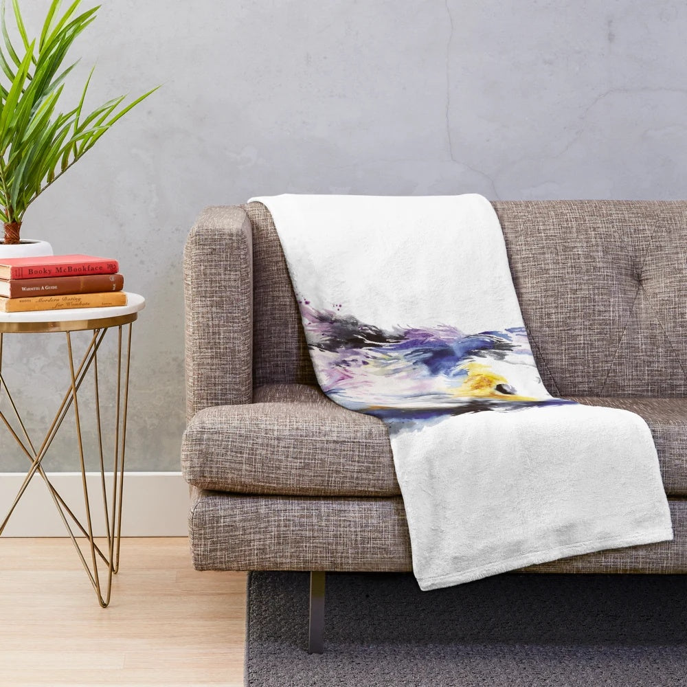 Bearded collie watercolor plush blanket