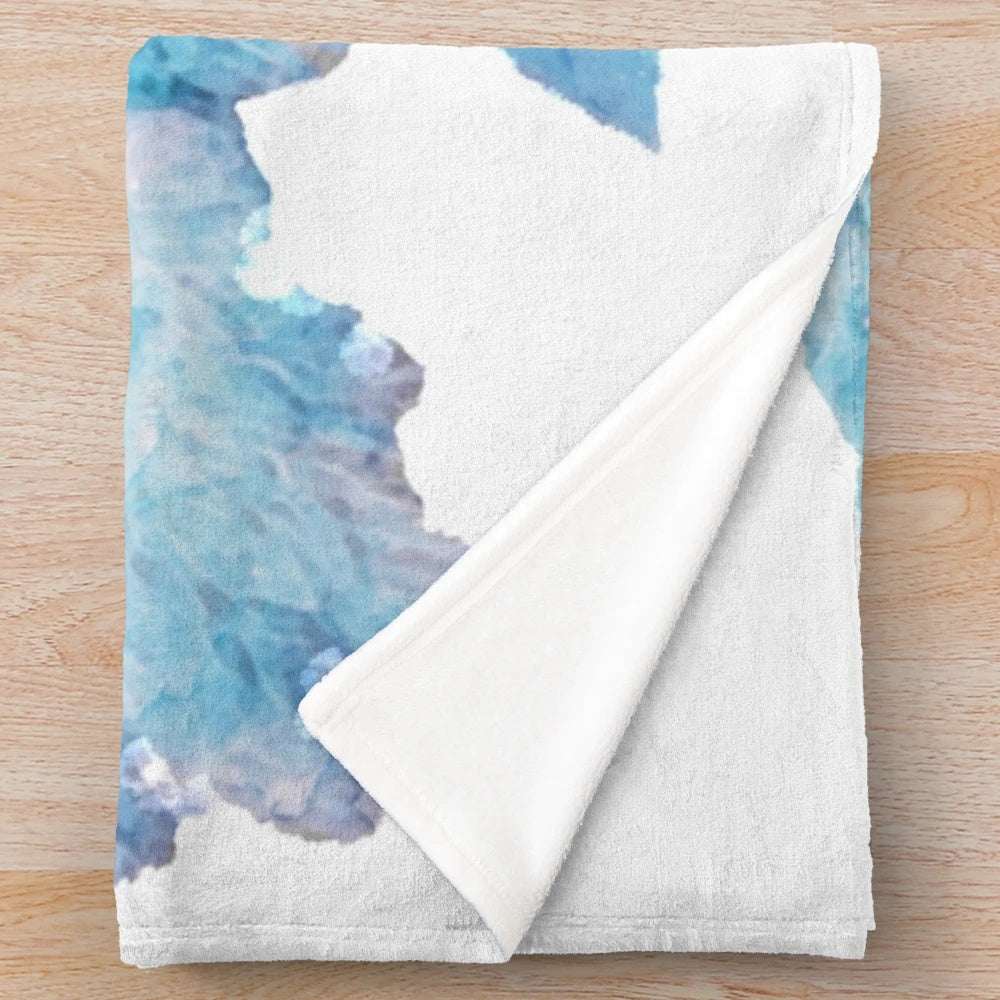 Watercolor plush blanket featuring vintage classic movie inspired design
