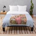 Whimsical vintage fairy and floral plush blanket