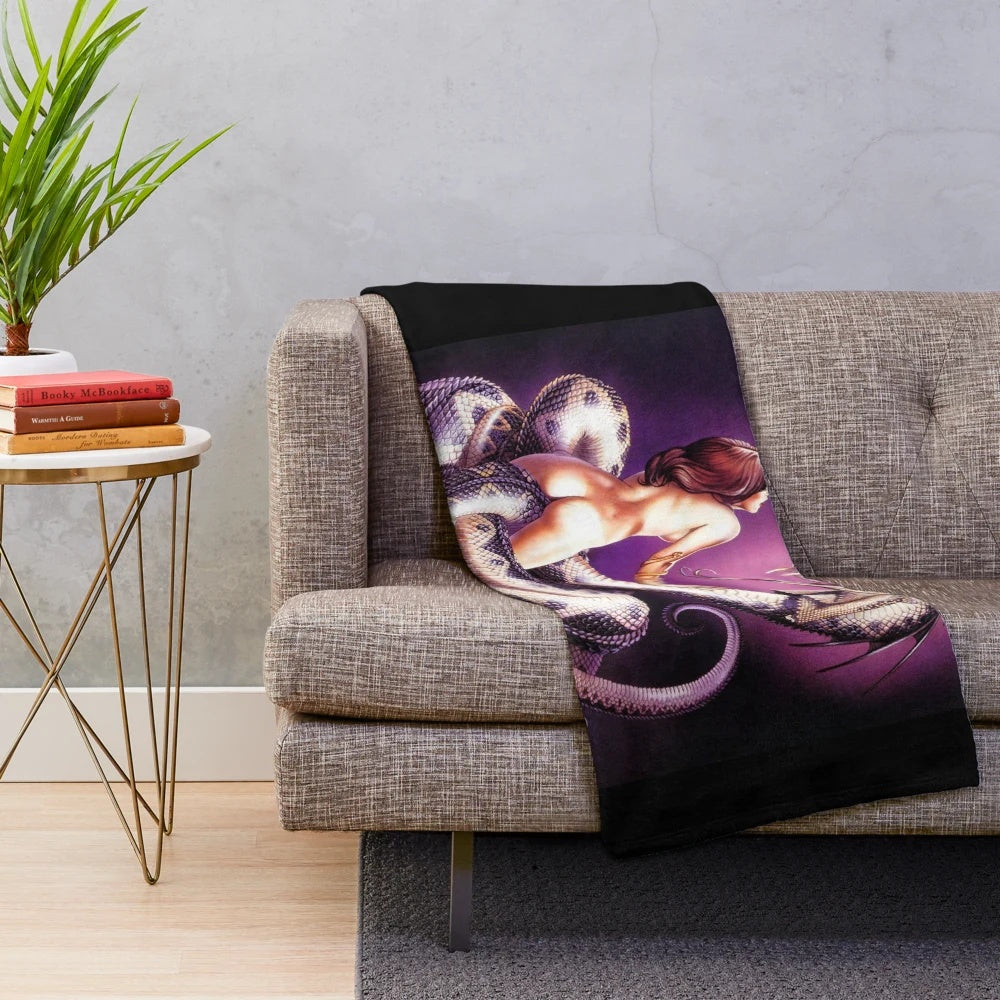 Whitesnake inspired plush blanket featuring the Lovehunter album art design