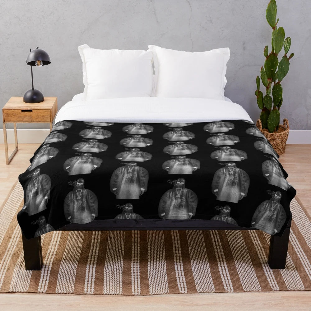 Yeat-inspired Afterlyfe plush blanket with album cover design