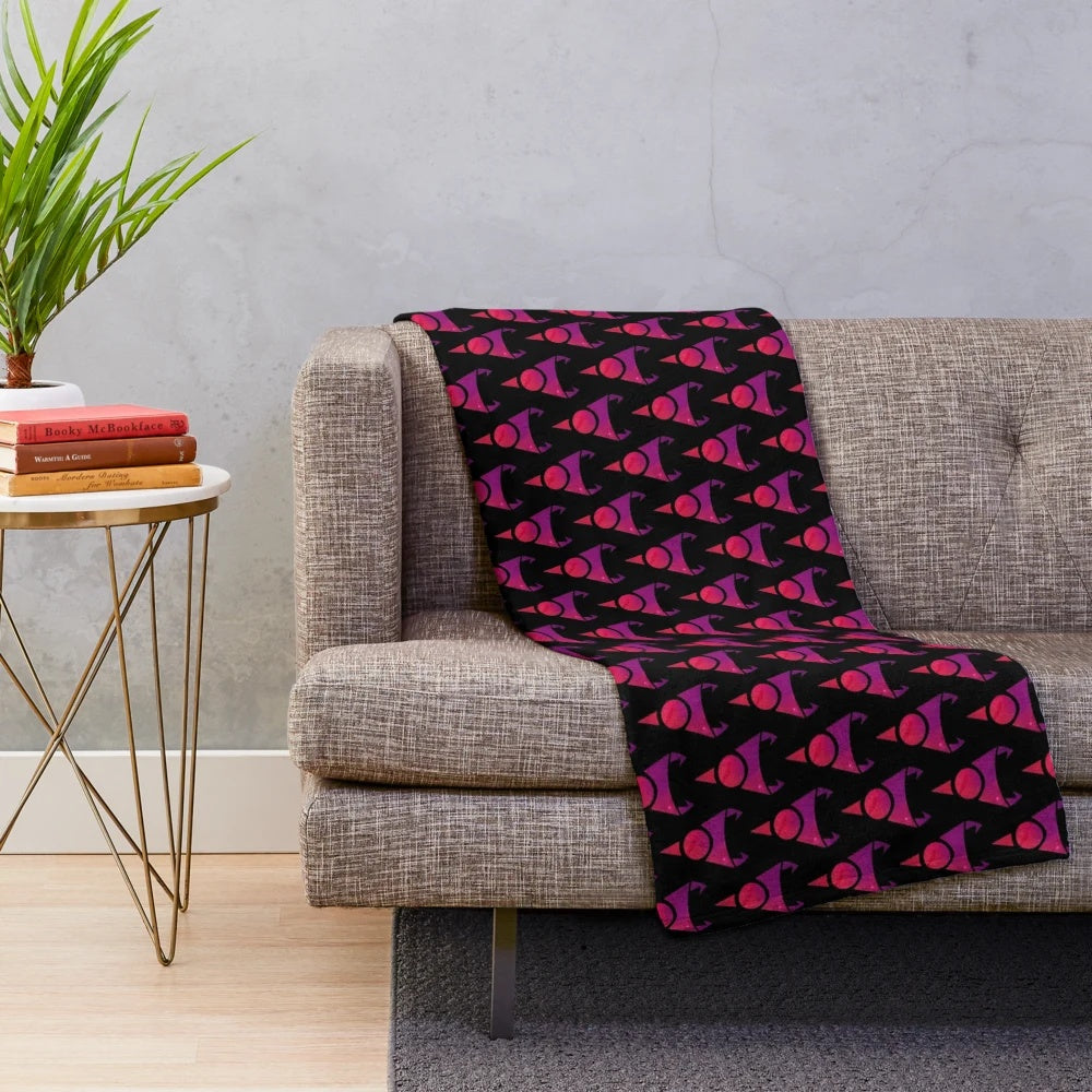 Invader Zim inspired Irken logo plush blanket with space and galaxy design